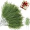 Christmas 100 Pcs Artificial Pine Sprigs Green Faux Greenery Stems (Green) 0.79"D x 3.93"W x 11.02"H